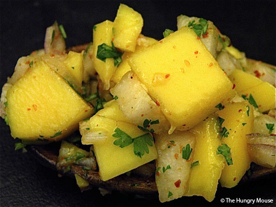 Spicy Mango Lime Salsa with Asian Pear at The Hungry Mouse