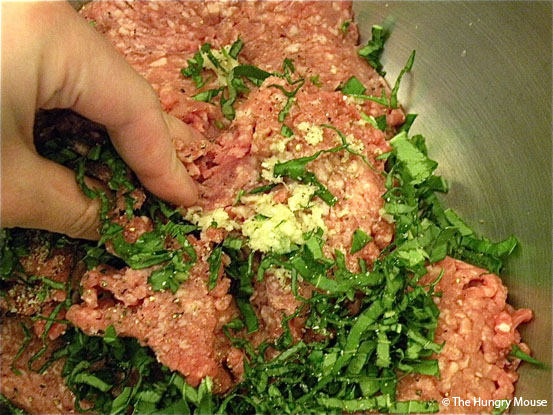 Basil & Garlic Pork Burgers at The Hungry Mouse Basil & Garlic Pork Burgers at The Hungry Mouse