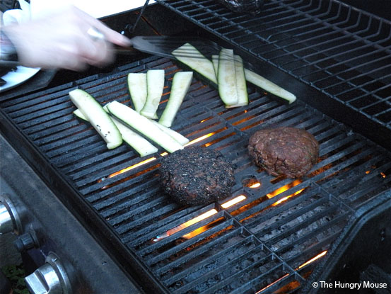 Spicy Buffalo Burgers with Grilled Zucchini at The Hungry Mouse