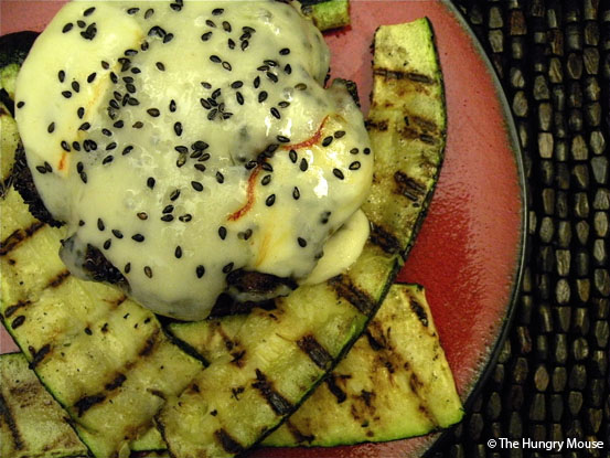 Spicy Buffalo Burgers with Grilled Zucchini at The Hungry Mouse