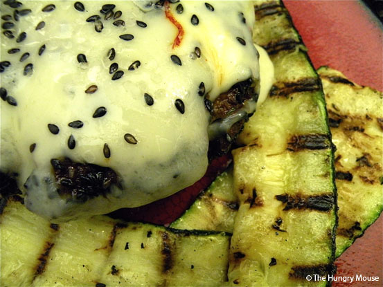 Spicy Buffalo Burgers with Grilled Zucchini at The Hungry Mouse