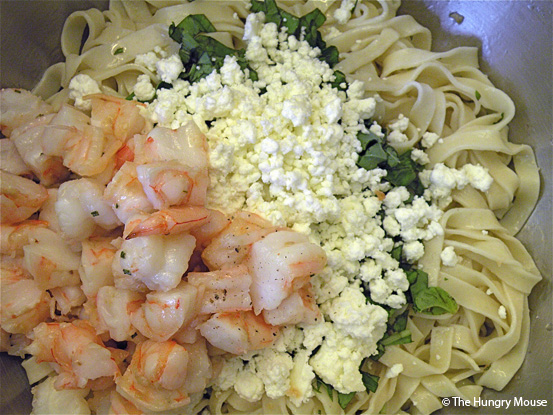 Pasta Salad with Shrimp, Goat Feta, and Basil at The Hungry Mouse Pasta Salad with Shrimp, Goat Feta, and Basil at The Hungry Mouse