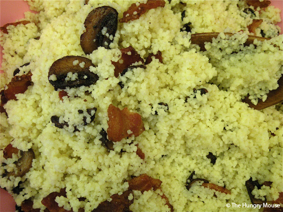 Cous Cous Salad with Bacon and Caramelized Mushrooms at The Hungry Mouse