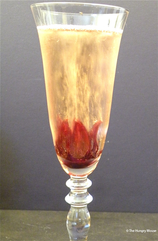 Blooming Champagne Cocktail with Wild Hibiscus at The Hungry Mouse