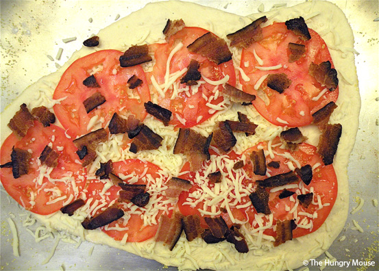 Bacon, Basil & Tomato Pizza at The Hungry Mouse