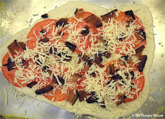 Bacon, Basil & Tomato Pizza at The Hungry Mouse
