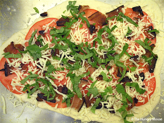 Bacon, Basil & Tomato Pizza at The Hungry Mouse