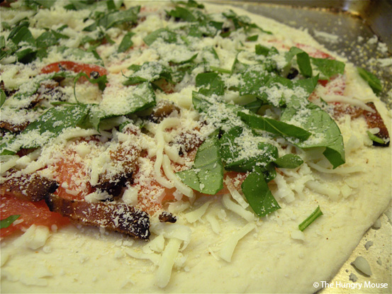 Bacon, Basil & Tomato Pizza at The Hungry Mouse