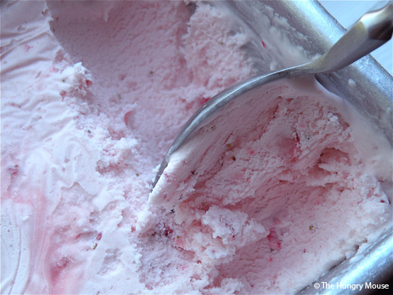 No-Cook Strawberry Ice Cream at The Hungry Mouse