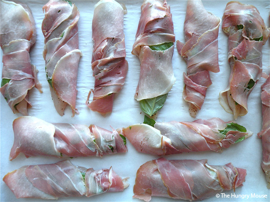 Prosciutto and Basil Wrapped Chicken Fingers at The Hungry Mouse Prosciutto and Basil Wrapped Chicken Fingers at The Hungry Mouse