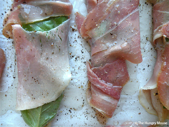 Prosciutto and Basil Wrapped Chicken Fingers at The Hungry Mouse Prosciutto and Basil Wrapped Chicken Fingers at The Hungry Mouse