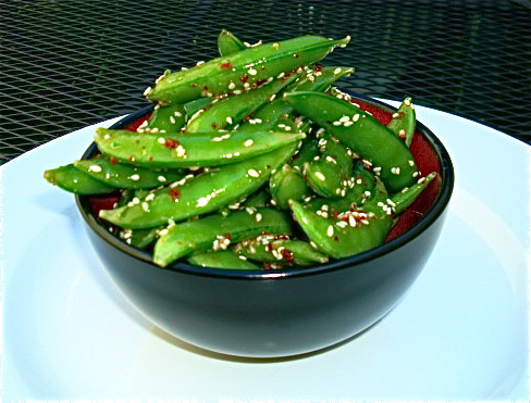 Sesame Garlic Snap Pea Salad at The Hungry Mouse
