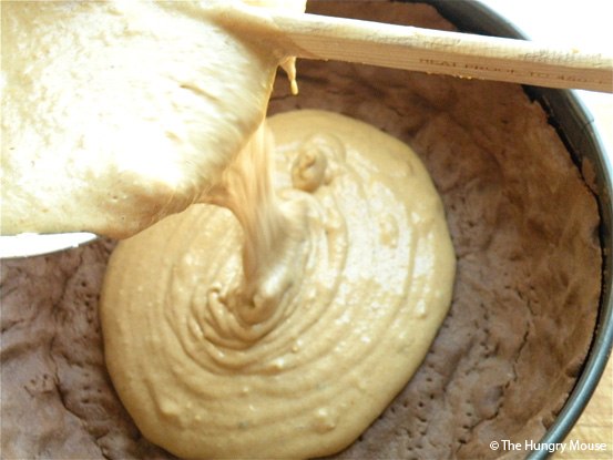 Brown Sugar Pumpkin Cheesecake with Chocolate Shortbread Crust at The Hungry Mouse
