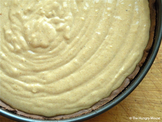 Brown Sugar Pumpkin Cheesecake with Chocolate Shortbread Crust at The Hungry Mouse