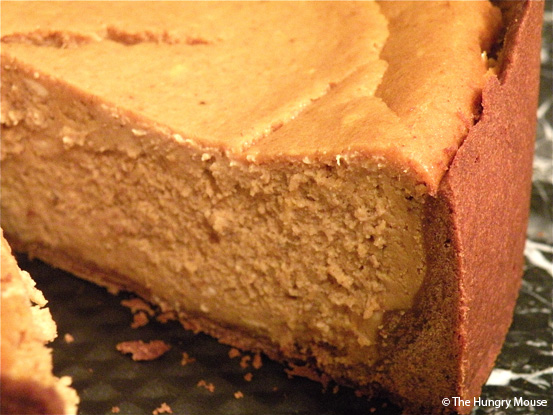 Brown Sugar Pumpkin Cheesecake with Chocolate Shortbread Crust at The Hungry Mouse