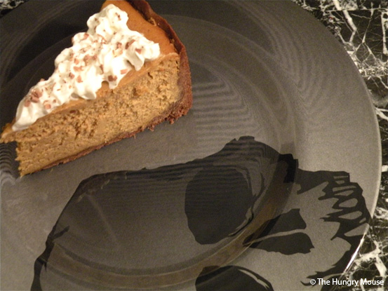 Brown Sugar Pumpkin Cheesecake with Chocolate Shortbread Crust at The Hungry Mouse