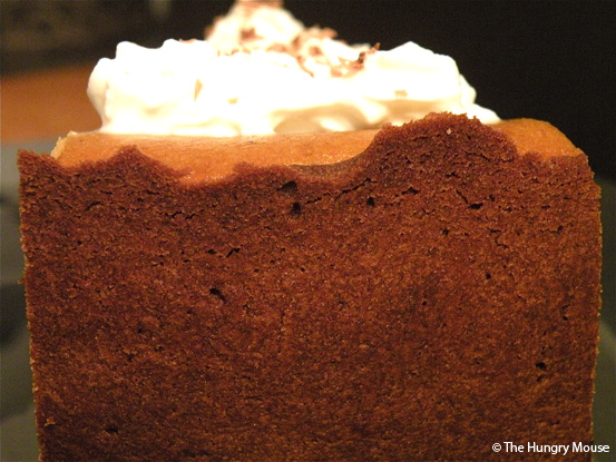 Brown Sugar Pumpkin Cheesecake with Chocolate Shortbread Crust at The Hungry Mouse
