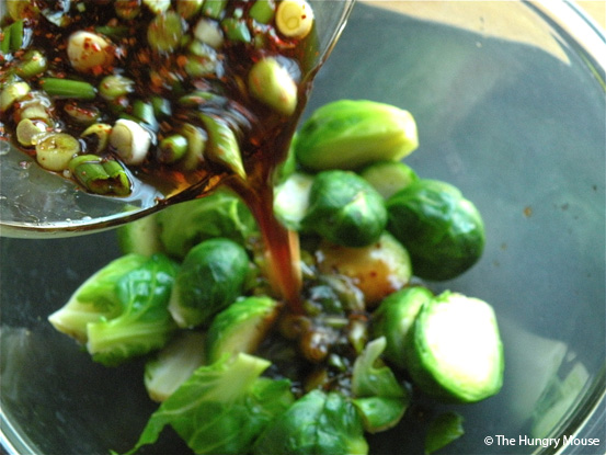 Roasted Brussels Sprouts with Maple Soy Glaze at The Hungry Mouse