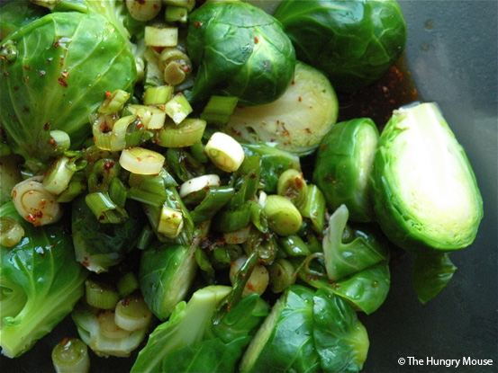 Spread the Brussels sprouts out on your parchment-lined baking sheet ...
