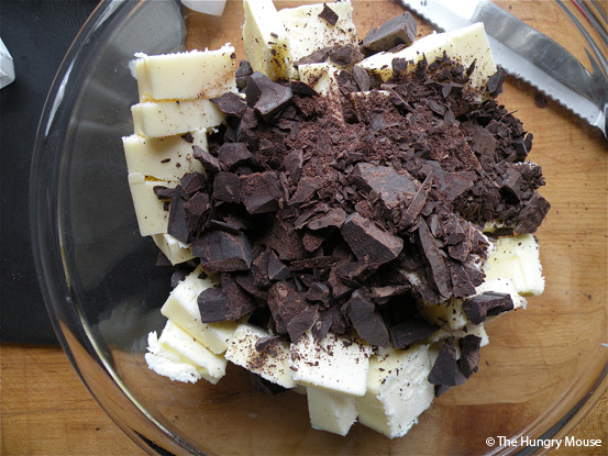 butter and chopped chocolate butter and chopped chocolate