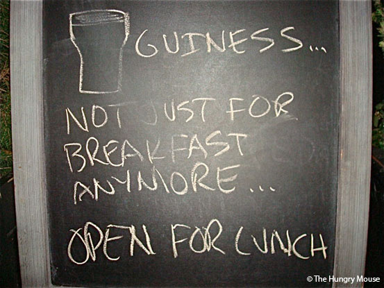 guinness sign on chalkboard