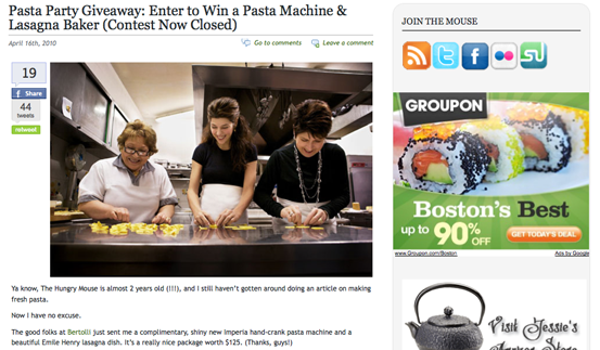 pasta party giveaway