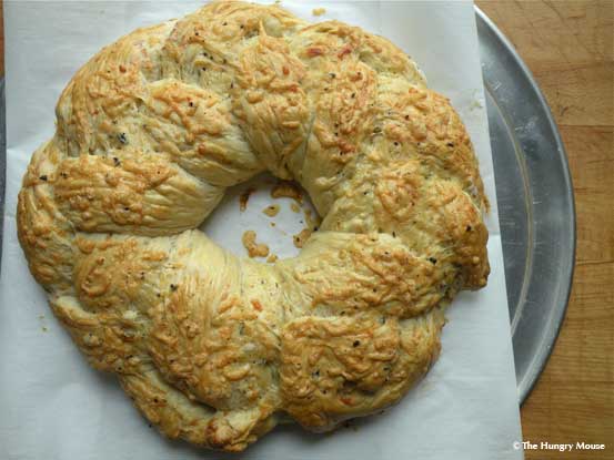 cheese bread wreath the hungry mouse