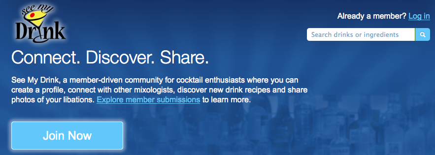 SeeMyDrink.com, a social networking site for cocktail enthusiasts