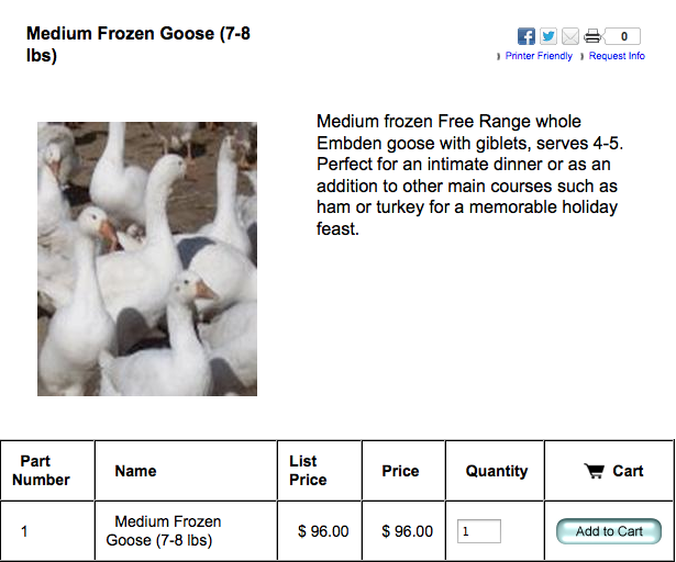 Holiday Goose from Sassafras Valley Farm